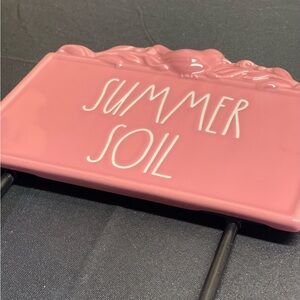 RAE DUNN 🌺 Pink 'Summer Soil' Garden Sign 🌺 NWT
